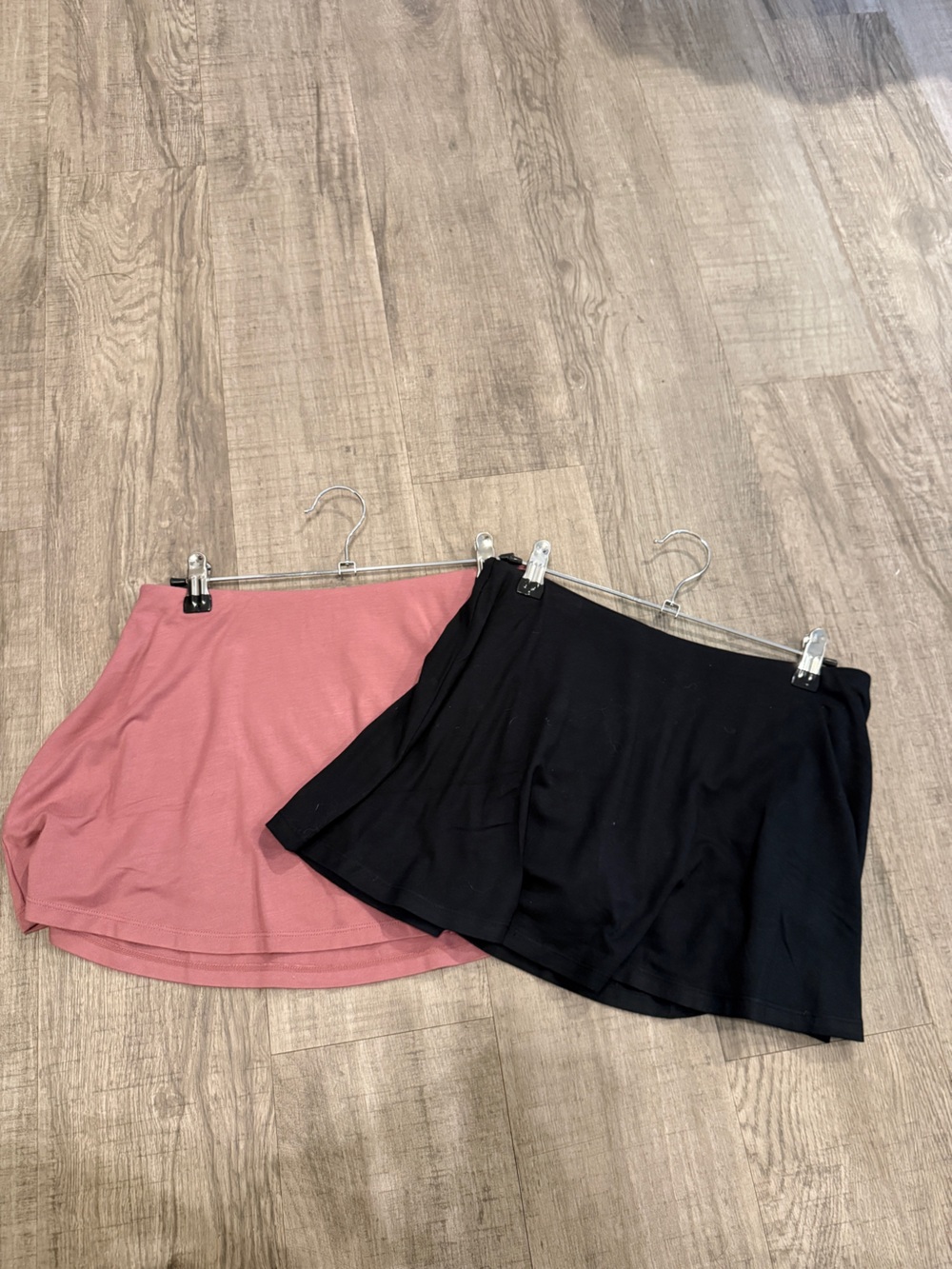 Skims Black Mini Skirt with Dusty Rose Layer